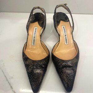 Manolo Blahnik Kitten Heels Slingback Pumps Size 36